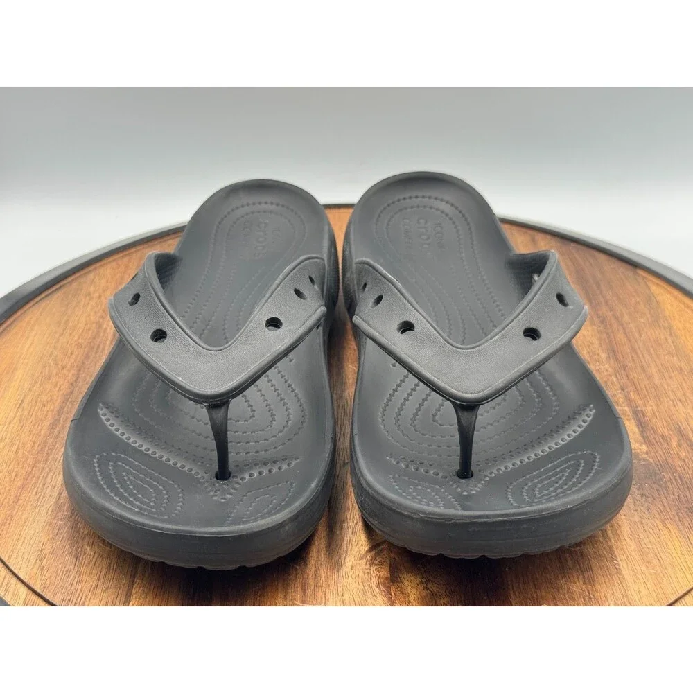 CROCS Men's Classic II Flip Flops Sandals Size Men's 10 Black